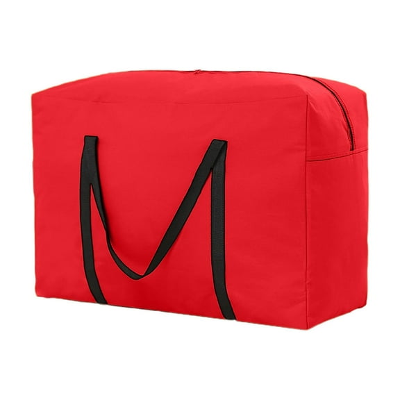 Oggfader Red 16 Gallon Extra Large Storage Bags for Clothes Quilts - Heavy Duty 600D Waterproof, Foldable Moving Totes with Handles & Zipper, 23x18x11 Inch