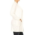 thumbnail image 2 of Women's Plus Size Casual Long Sleeve Loose Fit Solid Side Pockets Open Cardigan, 2 of 5