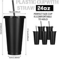 thumbnail image 4 of 10 Pack Plastic Cup with Lids and Straws-24oz Reusable Plastic Cup, Portable And Watertight, Suitable Party And Outdoor Entertainment, 4 of 8