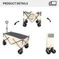 thumbnail image 2 of Al Fresco Collapsible Beach Wagon Cart Heavy Duty 225 lbs, Garden Wagon Cart with Big All-Terrain Wheels for Camping, White + Gray, 2 of 8