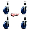 thumbnail image 2 of 5 Inch Solid Poly Wheel Swivel 1-1/2 Inch Expanding Stem Caster Set SCC, 2 of 2
