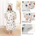 thumbnail image 3 of FORMRS Wearable Blanket Hoodie with Sleeves for Kids Cozy Flannel Sweatshirt, Beige Stars, 3 of 7