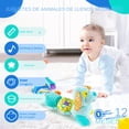 thumbnail image 2 of Regla de altura de perro Animal, música, juguete de peluche relajante, muñeca bebé, juguetes para recién nacidos, desarrollo de inteligencia educativa temprana,Azul, 2 of 7