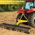 Heavy Duty 5 FT Landscape Rock Rake, 3 Point Attach Rake with 360