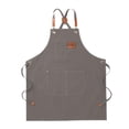 thumbnail image 3 of veasfak Canvas Apron Oilproof Canvas Cross Back Chef Apron for Work Shop Cooking Men Gray, 3 of 7