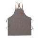 thumbnail image 3 of Delantal de trabajo ajustable de lona con espalda cruzada para chef, para cerámica, adultos y repostería. Gris, 3 of 7