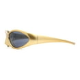 thumbnail image 3 of Unique Mask Style Wrap Around Oval Sport Sunglasses Gold - Black, 3 of 4