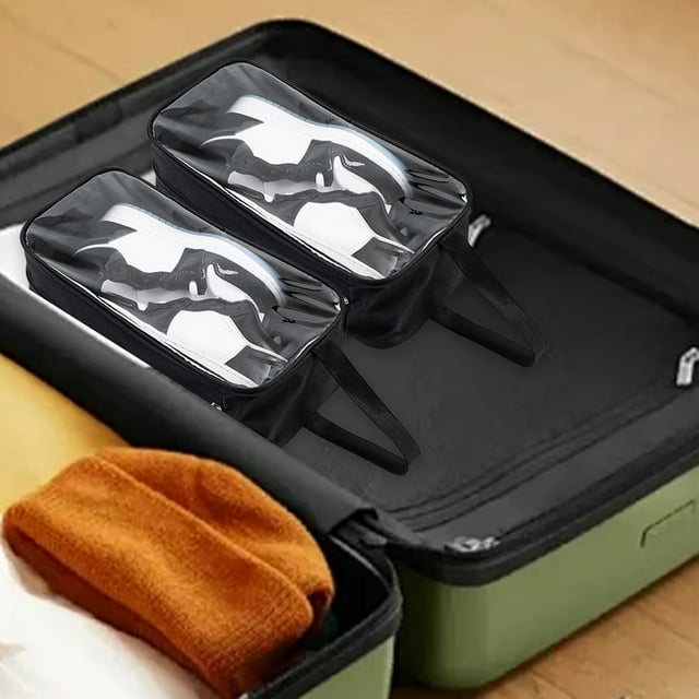 Fufafayo under $5 Transparent Shoe Bag Organizer, Storage Solution for Travel Moving, Washable Reusable Protective Case, Sturdy Long Term Use Container, Closet Organization System