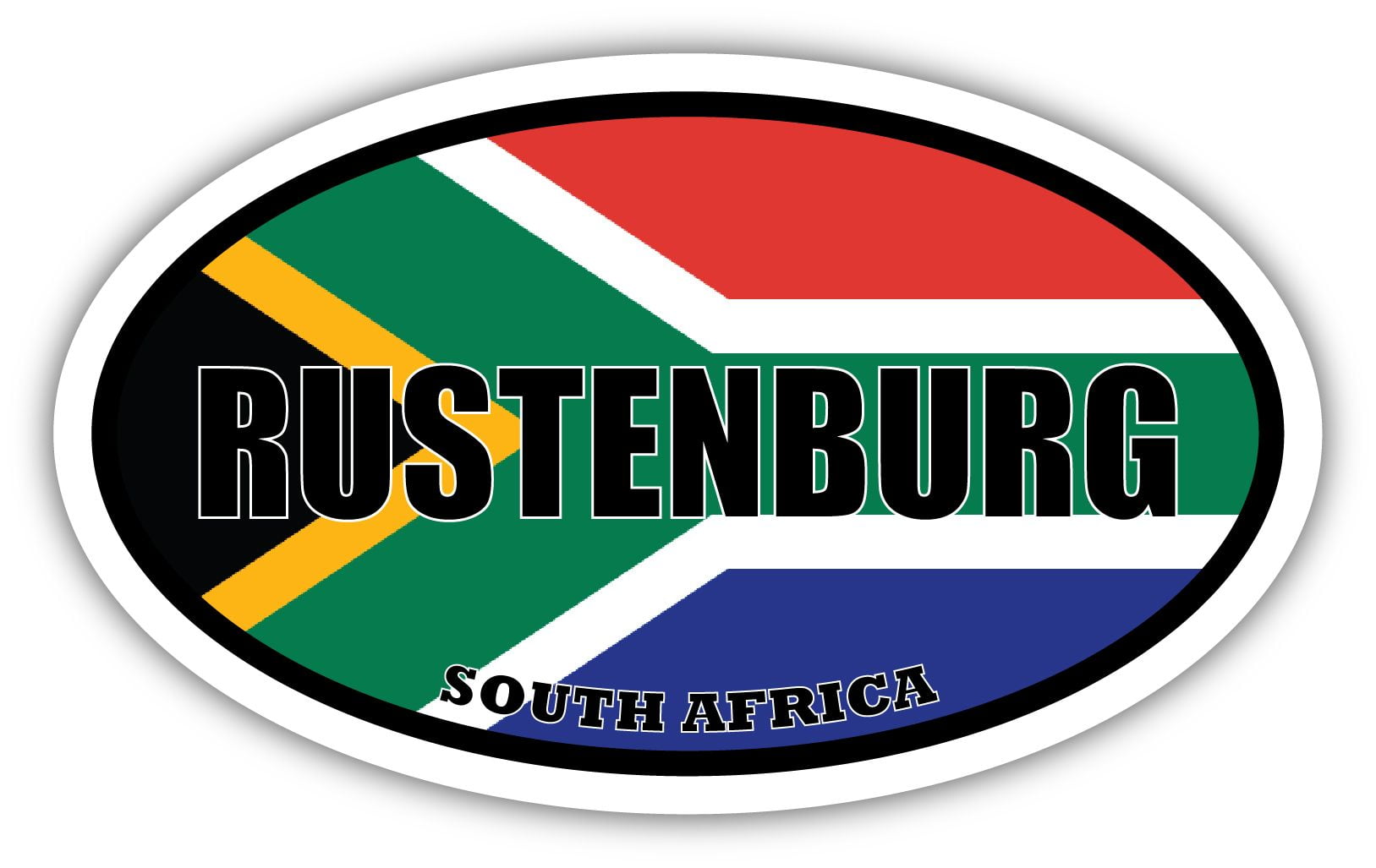 Rustenburg South Africa Flag Oval Decal Vinyl Bumper Sticker 3x5 inches