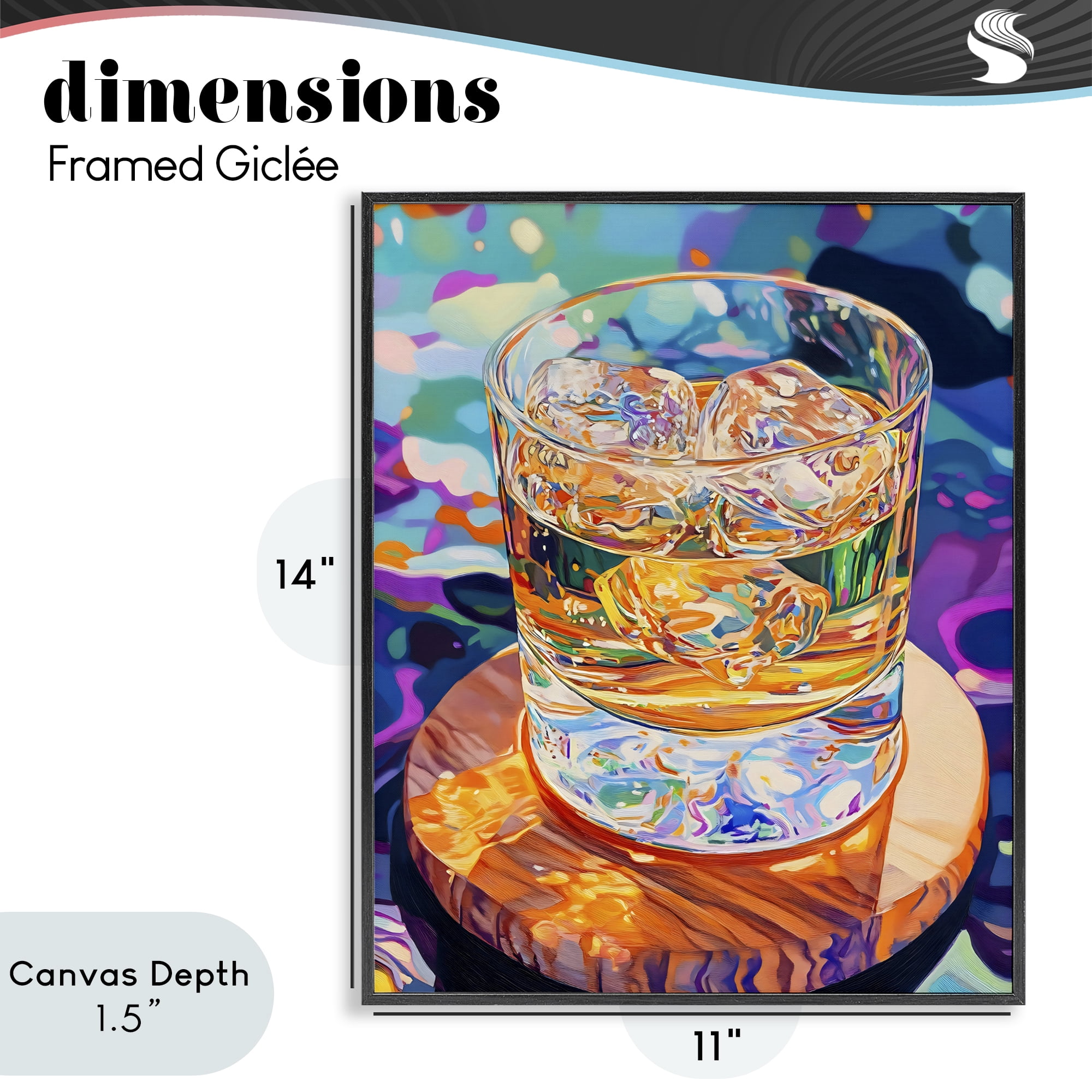 Stupell Industries Ice Cold Glass Reflections Black Framed Giclee Art, design by Creative Studio