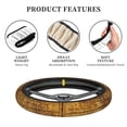 thumbnail image 6 of Disketp Vintage Map Elastic Microfiber Steering Wheel Cover for Truck,SUV,Cars,Universal 15 inch,Anti-Slip, 6 of 8