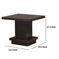 thumbnail image 3 of Benzara BM184934 Table d'Appoint Contemporaine avec Base à Piédestal, Brun Cappuccino, 3 of 4