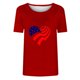 thumbnail image 4 of Tops Cortos para Mujeres Día de la Independencia Patriótica Impreso Cuello Redondo, Camiseta de Manga Corta Casual para la Primavera, Verano Y Fiesta, 4 of 4