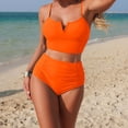 thumbnail image 5 of Afdoent Women's Tankini Swimsuits Solid Color Two Piece Swimwear High Waisted Tankini With Bottoms For Swimming Beach Beach Swimwear 2026, 5 of 6