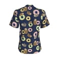 thumbnail image 6 of Zufioo Sloth with Donuts Print Women's Classic V-neck T-shirt, V-neck Short-sleeved Tops Home Wear, Suitable for Daily Life, Work, Outdoors-Large, 6 of 7