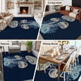 thumbnail image 6 of Area Rug 60×96in, Farm Mushroom Abstract Plants Floor Carpet Living Room Rug, Navy Blue Non-Slip Welcome Mat Indoor Rugs for Bedroom Dining Room, 6 of 9