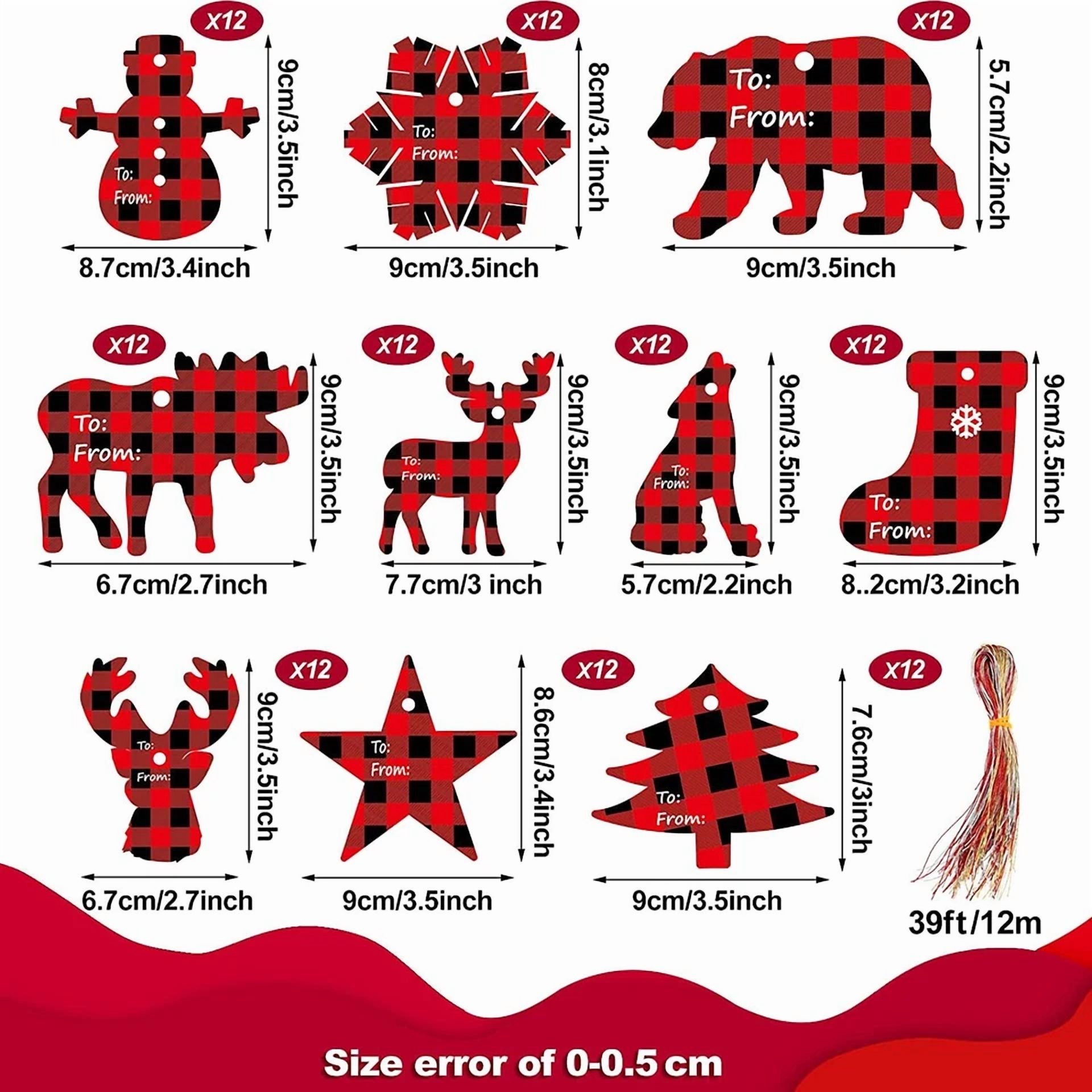 BUTTERFLY- 240Pc Christmas Tag Red Greeting Box Cards Xmas New Year Gifts Fantasy Diy Decor