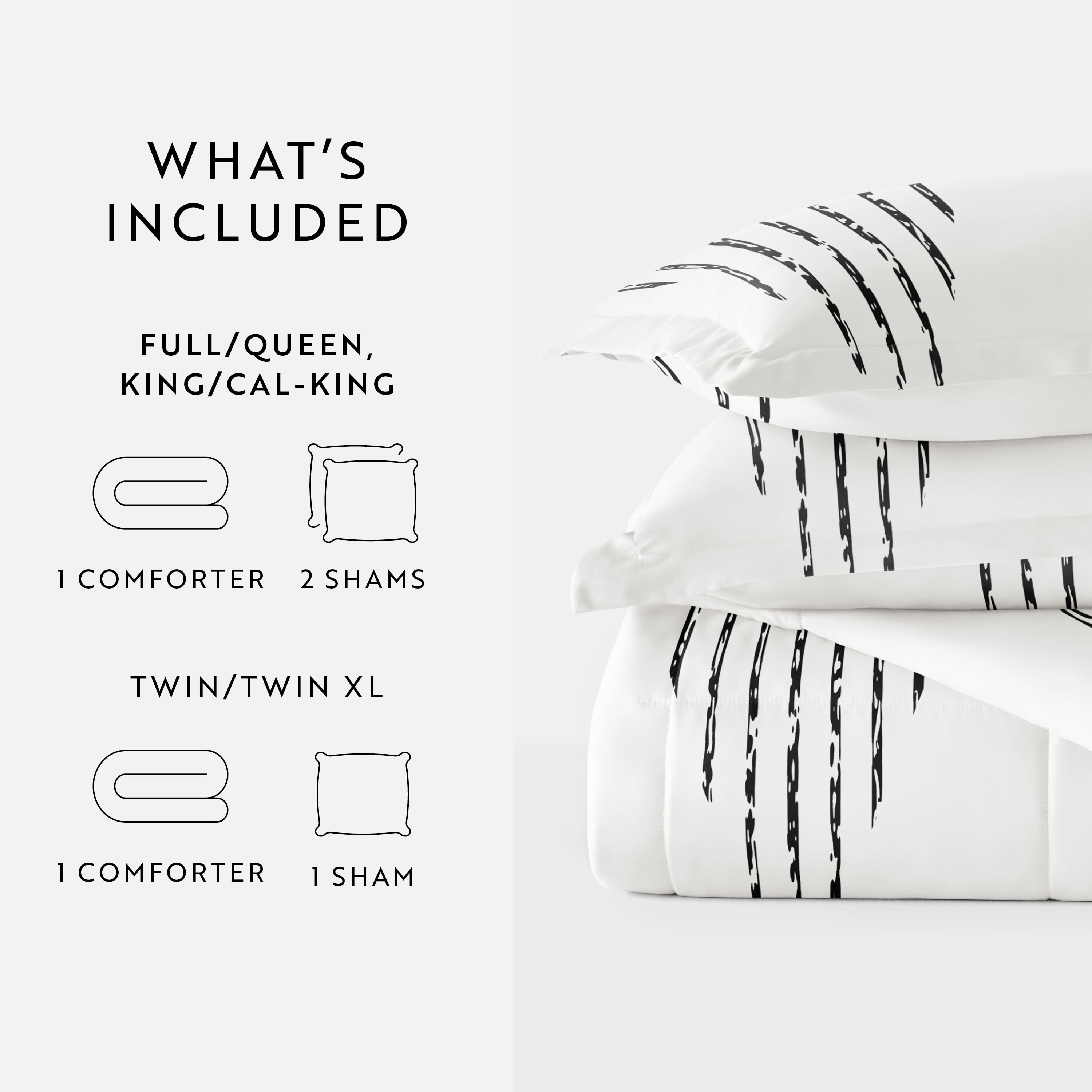 All Season Ultra Soft Comforter Set Down-Alternative Bedding in Diamond Stripe for Twin/Twin XL Size by Comfort Canopy