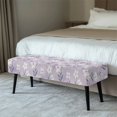 thumbnail image 2 of XYZCANDO Light Purple Floral Print Bench Seat Cushion Covers, Washable Bench Covers Anti-Dust Poly Spandex Bench Seat Cover for Bedroom, 2 of 9