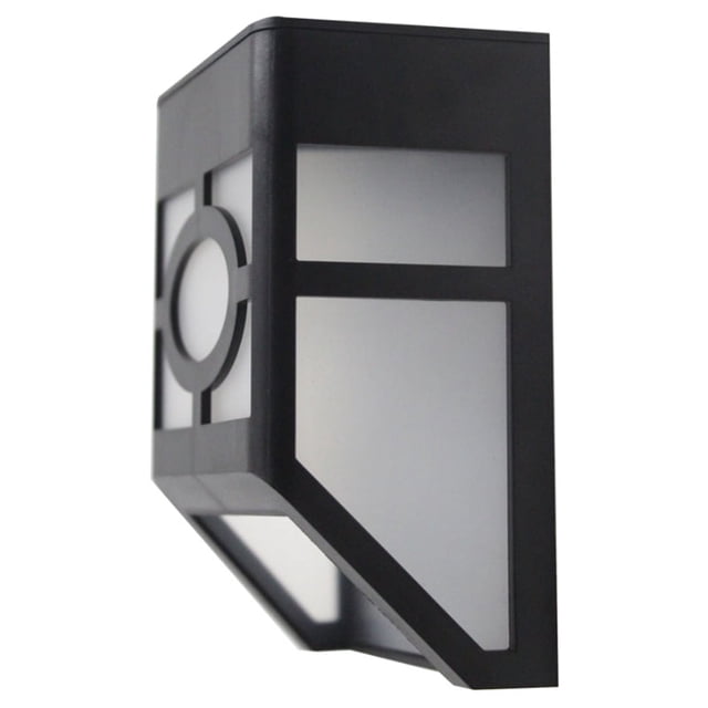 Lámpara solar de pared para exteriores con 2 LED, estilo ventana, resistente al agua, para jardín, cerca, iluminación de seguridad para patio, camino de entrada (luz blanca cálida).