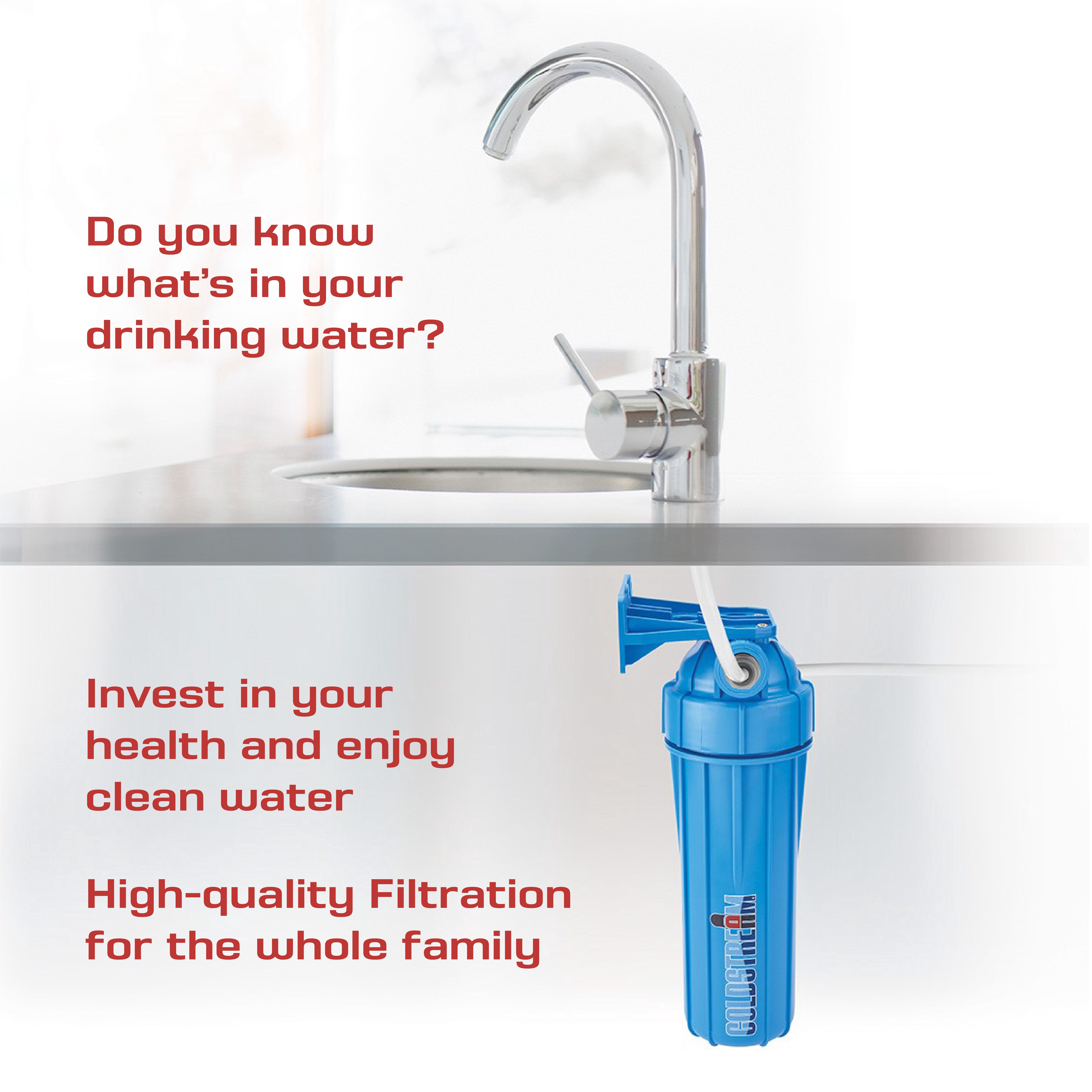 Coldstream Under Counter Water Purification System - Kitchen Sink Filter, Under Counter Purifier, Removes pfas, Provides Clean Tap Water