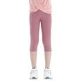 thumbnail image 5 of 2 Pack Girls Capri Leggings Kids Workout Tights Gym Athletic Dance Yoga 3/4 Legging High Waist Shark Pants 4-13Y, 5 of 12