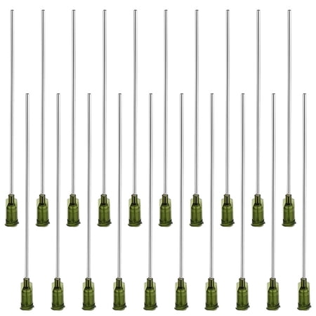 20Pcs 14G Blunt Tip Dispensing Needle with Luer Lock 4.6Inch Stainless Steel Syringe Needle Dark Olive Green Industrial Liquid Dispensing Needle for Adhesive Glue Dispensing for DIY
