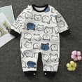 thumbnail image 2 of Kogui Baby Boy Romper Fall Outfit Newborn Baby Boy One Piece Clothes Long Sleeve Romper Jumpsuit Set 0 3 6 9 12 18 24 Months (Navy,1-3 Months), 2 of 4