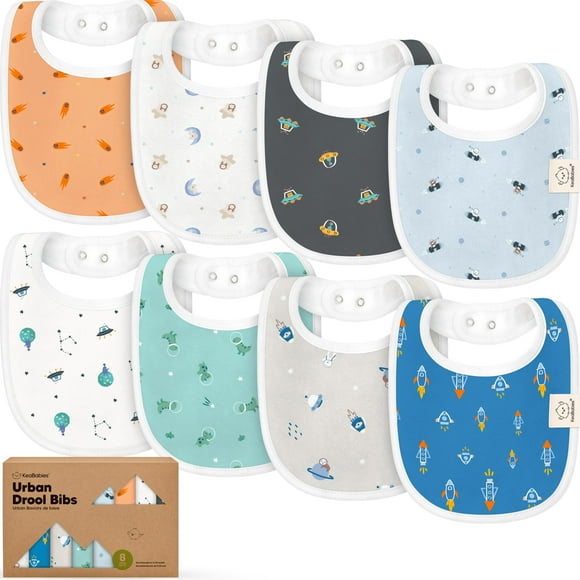 Baberos orgánicos para bebés KeaBabies, absorbentes suaves, de 0 a 24 meses, paquete de 8