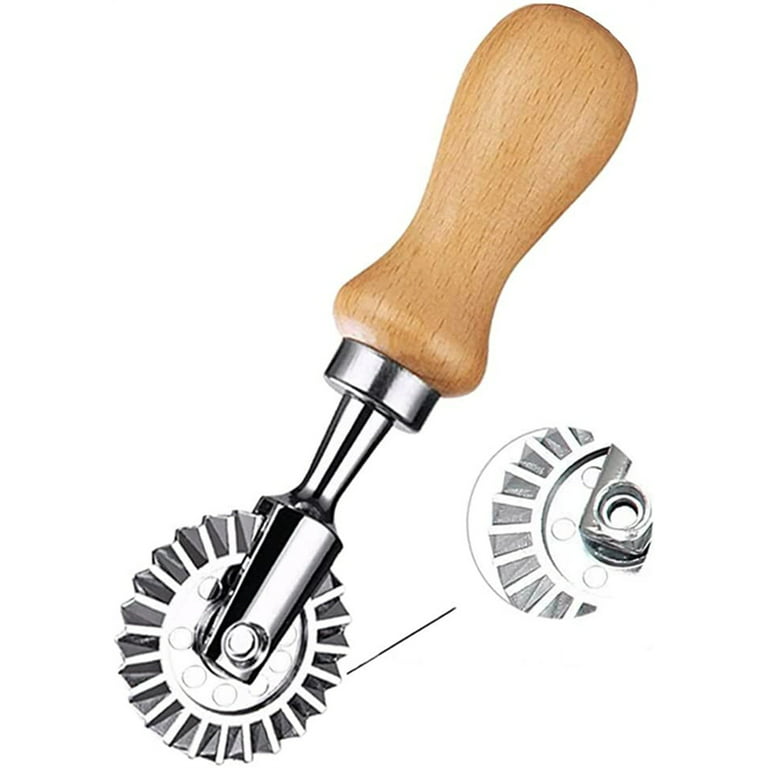 Pastry Wheel Cutter - Pasta Cutter Wheel - Ravioli Crimper Cutter Wheel  Dough Cutter for Kitchen Pasta Accessories Silver