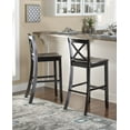 thumbnail image 4 of Linon Torino 30" Indoor Wood X Back Counter Stool, Black, 4 of 14