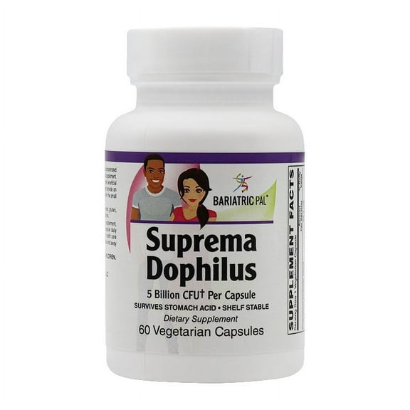 Suprema Dophilus Prebiotic & Probiotic Gastrointestinal & Immune Health 5 Billion CFU Vegetarian Capsules (60ct) by BariatricPal
