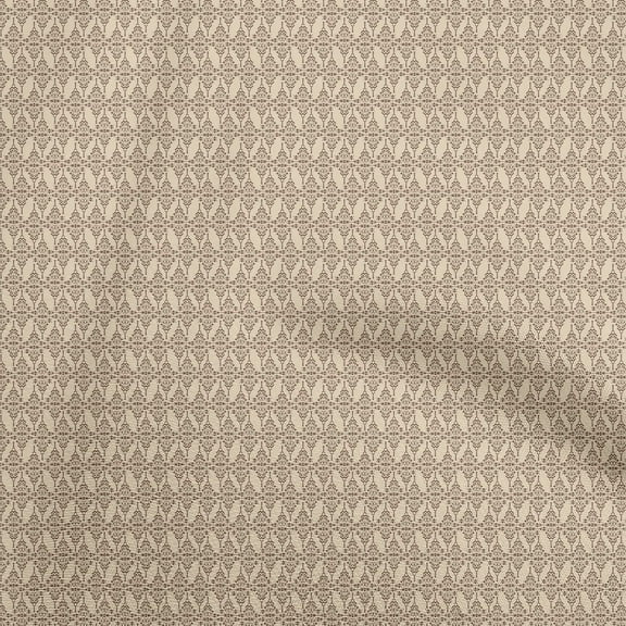 oneOone Cotton Silk Tan Fabric Abstracts Sewing Fabric By The Yard Printed Diy Clothing Sewing Supplies 42 Inch Wide