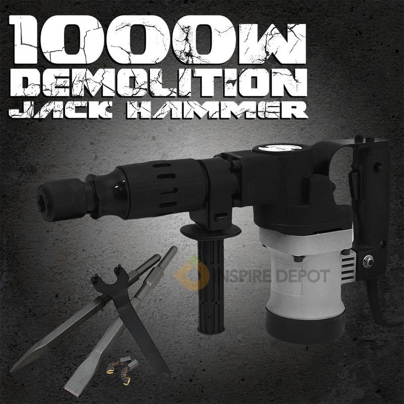 1000W 1-1/2" Electric Jack Hammer Concrete Breaker, with Chisel Bits&Case
