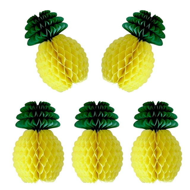 FESTFENDS 5Ud Adornos Colgantes De Piña En Panal Amarillo Para Decorar Fiestas