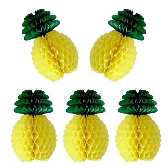 FESTFENDS 5Ud Adornos Colgantes De Piña En Panal Amarillo Para Decorar Fiestas
