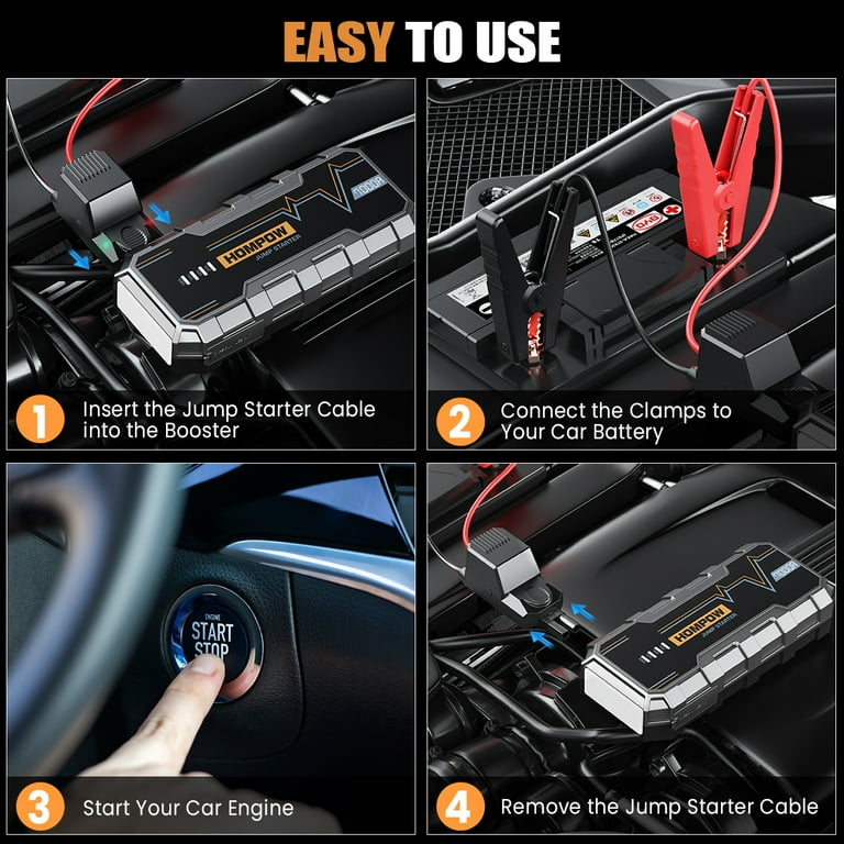 car booster box Amazon.com: 5000A Jump Starter Car Jumper Starter Portable Battery Booster Pack Jump Box with LED Display, LED Light and Jumper Cables(10.0L Gas and 10.0L Diesel) : Automotive