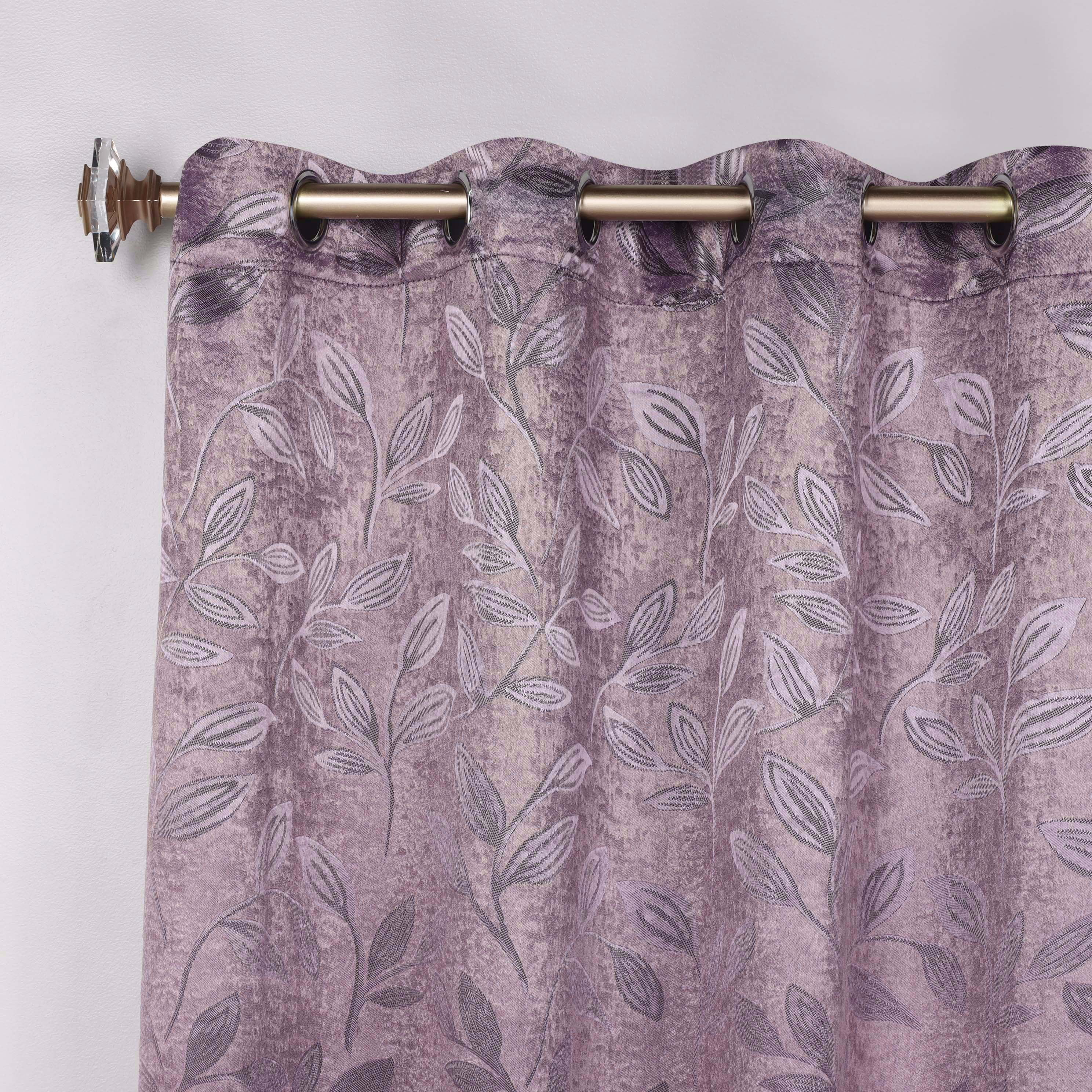 Superior Blackout Leaves Curtains Set of 2, Light Filtering Grommet Curtain Panel Set, Wisteria, 46"W x 84"L