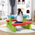 thumbnail image 6 of DORTALA Kids Picnic Table, Outdoor Toddler Table and  Set with Removable Umbrella, Plastic Kids Activity Table Set for Backyard, Garden, Nursery, Gift for Boys Girls Age 3+, Red, 6 of 7