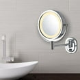 thumbnail image 3 of Jerdon 8-inch Diameter Makeup Mirror with LED Lighting - 5X-1X Magnification, Chrome Finish-Model HL165CD, 3 of 8