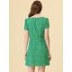 thumbnail image 4 of Vestido De Manga Corta Y Estampado Floral De Corazón De Estrella Por Encima de la rodilla Para Mujer Verde Floral L, 4 of 6
