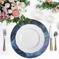 thumbnail image 5 of 15 Inch Round Grid Plate Mats Heat Non-Slip Resistant PVC Placemats for Kitchen Dining Table Decor Cute Blue and White Cat 4PCS, 5 of 5