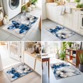 thumbnail image 4 of Entryway Rug 2'x3', White Blue Flowers Kitchen Runner Rugs Non-Slip Carpet Mats, Modern Elegance Butterfly Floral Bedside Rugs Runners Washable Floor Carpet for Bathroom Laundry Room, 4 of 8