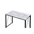 thumbnail image 2 of Writing Desk In Antique White&black - Modern And Functional Piece 15mm Thick Tabletop Metal Base With V-shaped Decoration Composite Wood Construction Sufficient Leg Space For Effective Work Finish, 2 of 3