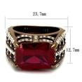 thumbnail image 2 of IP Coffee light Stainless Steel Ring with Synthetic Synthetic Glass in Garnet for Women Garnet Stone Color Style TK2779 Size 10, 2 of 4