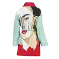 thumbnail image 2 of Frida Kahlo And Floral Women Bathrobe One Size Univeral Fits Fashion Lightweight Plush Fleece Long Robe For Women, 2 of 3