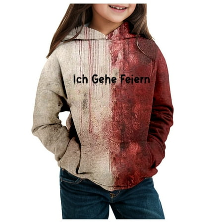 

Girls Sweatshirt Children s Autumn and Winter Theme Scarlet Printed Long Sleeve Hoodie Warm and Cozy Children s Jacket Baby Sweatshirt(Color:White Size:3-4 Years)