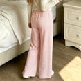 thumbnail image 3 of YUANxueke Girls Elastic Waist Pants Casual Striped Outdoor Straight Leg Soft Comfy Trousers for 4-16 Years, 3 of 6