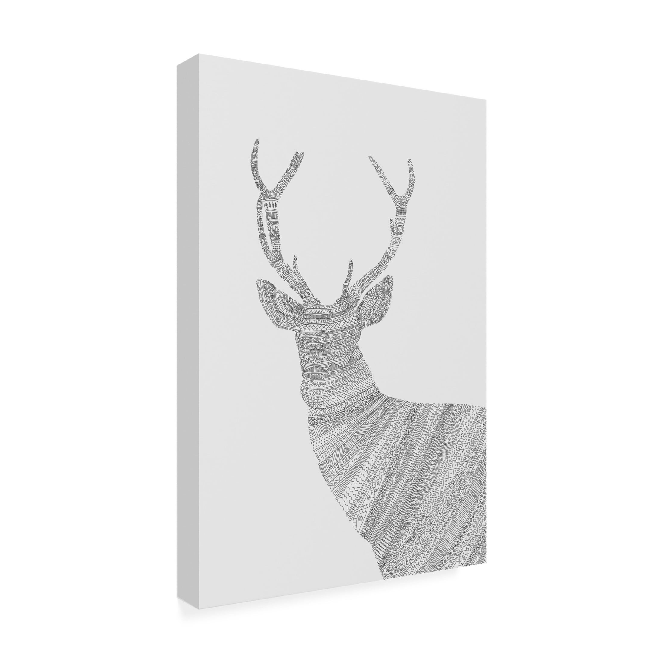 Trademark Fine Art Florent Bodart  Stag Grey Canvas Wall Art