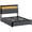 Black, variant on GUNAITO Queen Bed Frame with Storage Headboard, 2 Drawers Platform Upholstered LED Bed Frame with USB Ports & Outlets Beige
